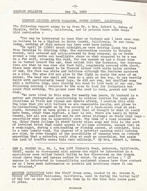 Bigfoot Bulletin by George Haas