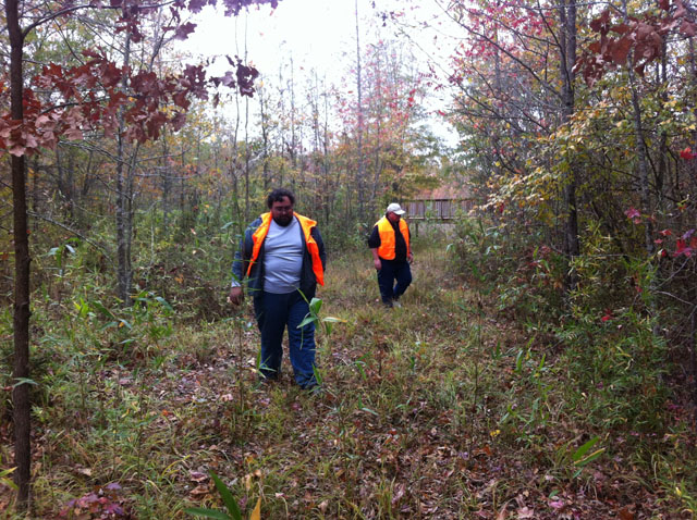 Biggjimm and Squatchfinder looking for tracks.