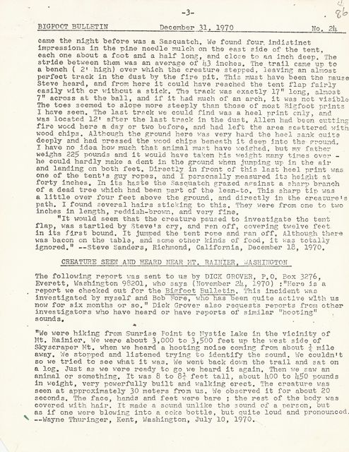 Bigfoot Bulletin by George Haas