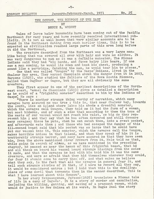 Bigfoot Bulletin by George Haas
