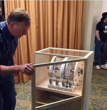 This was presented by Matthew Johnson at his conference as the machine that opened the portal that saved 10,000 bigfoot like creatures from another dimension. It was nothing more than a prop to further his ongoing tale of bullcrap he is spreading.